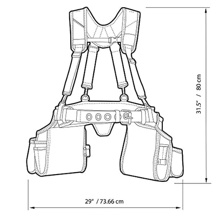 ToughBuilt - Pro Carpenter Suspension Rig, Adjustable Straps, TB-302-6 - size: Pro Carpenter Suspension Rig