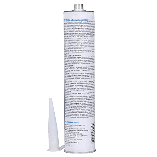 3M Marine Adhesive Sealant 5200, White, 10 fl oz Cartridge with Nozzle - color: White, size: 10 fl oz
