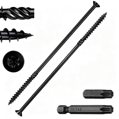Wensilon 5/16 * 12" Black Deck Screws 35pcs 5lbs 8x300mm Lag Screws - color: Black, size: 5/16*12"