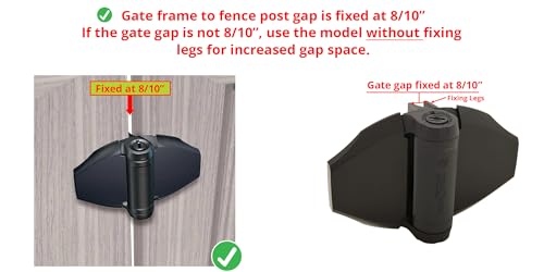 D&D TCA3L2S3BTS TruClose Gate Hinge Wood, Vinyl Square Gates, Black 2 pcs - size: Fixed gate gap is 8/10” – gap = gate frame to post