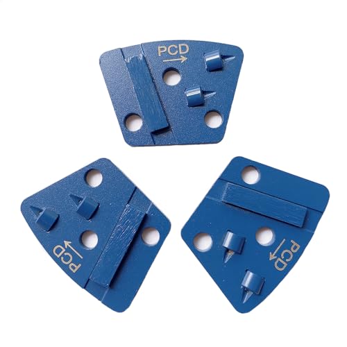 PCD Grinding Disc 3Pcs Trapezoid with Diamond for Concrete Epoxy Removal - style: None thread hole-PCD Right