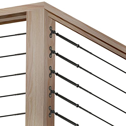 Black Cable Railing Hardware Kit, for 1/8 Cable Railing System for Wood Posts, Stainless Steel Swage Toggle Turnbuckle 20 Pairs
