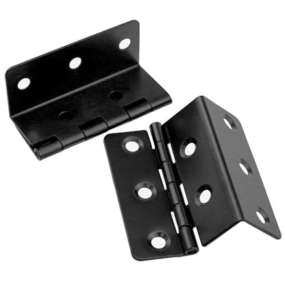2-inch Cabinet Hinge Nickel Swing Transparent Expandable Hinges for DIY Furniture Such As Cabinets Boxes Doors and Wooden Cases Black with Mounting Screws 4PCS