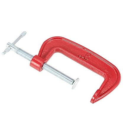 JAPCHET 8 Pack 3 Inches C-Clamps, Cast Iron C-Clamp Set, Heavy-Duty C-Clamp for Metalworking, Woodworking, 3-Inch Max Jaw Opening, 1.6-Inch Throat Depth