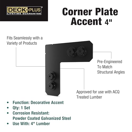Deck Plus Ironwood 90 Degree Outside Angle, 4in, 1 Pack, Black