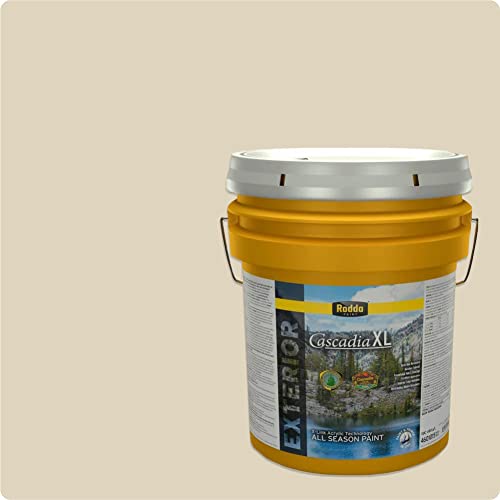 Rodda Paint CASCADIA XL Exterior Satin All Seasons Paint & Primer in One, 5-Gallon, Birch Bark - color: Birch Bark, size: 640 Fl Oz (Pack of 1)