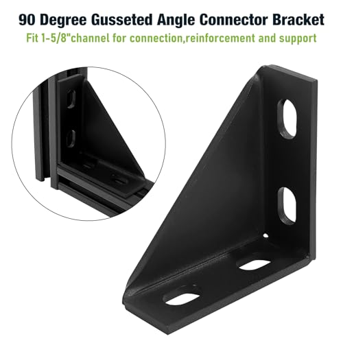 8Pcs 90 Degree Gusseted Fitting for 1-5/8" Channel, Angle Corner Bracket - size: 8 count
