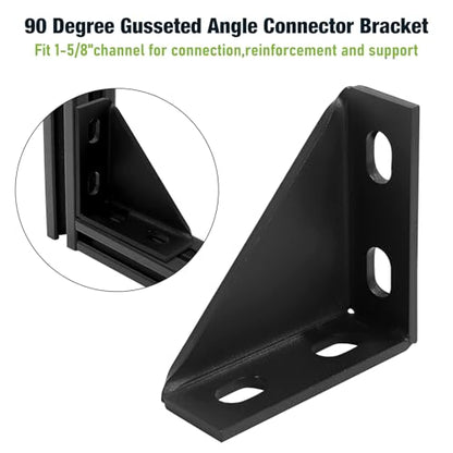 8Pcs 90 Degree Gusseted Fitting for 1-5/8" Channel, Angle Corner Bracket - size: 8 count