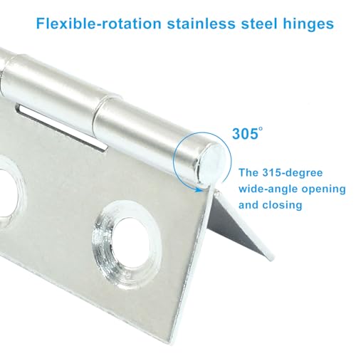 16PCS 2 Inch Stainless Steel Door Folding Butt Hinges, Silver - style: 16Pcs 2" Silver