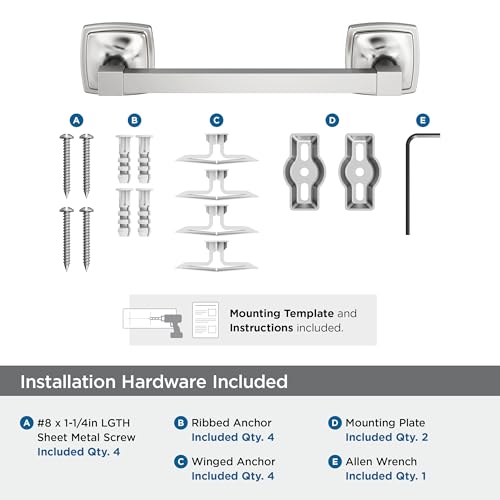 Amerock Stature 8" Chrome Towel Bar - color: Chrome, size: 8 Inch (203 mm)