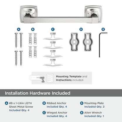 Amerock Stature 8" Chrome Towel Bar - color: Chrome, size: 8 Inch (203 mm)
