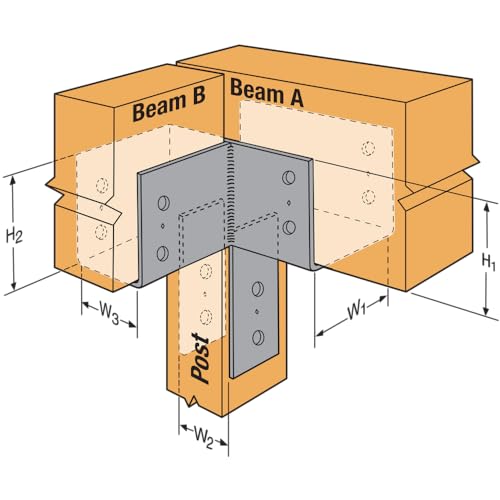 Simpson Strong-Tie ECCLL464 - ECCLL L-Shape End Column Cap for 4X Beams & 6X Post - Skewed Left Framing Bracket for Structural Support in Home Improvement Projects