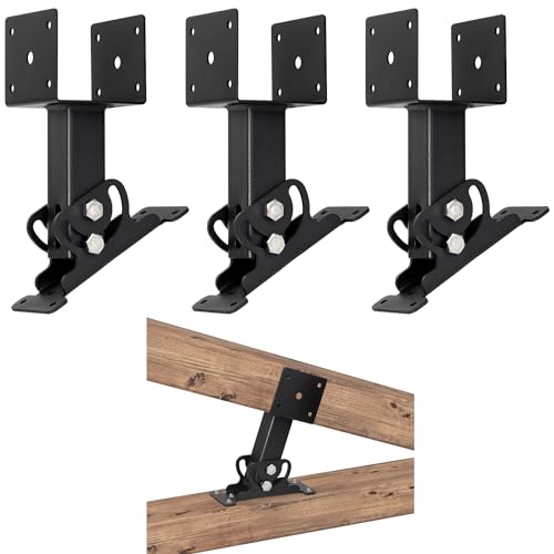 3-Pack Adjustable Roof Riser Brackets Kit Heavy Duty Beam Mount - color: Set 3, size: Small