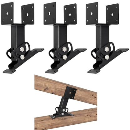 3-Pack Adjustable Roof Riser Brackets Kit Heavy Duty Beam Mount - color: Set 3, size: Small
