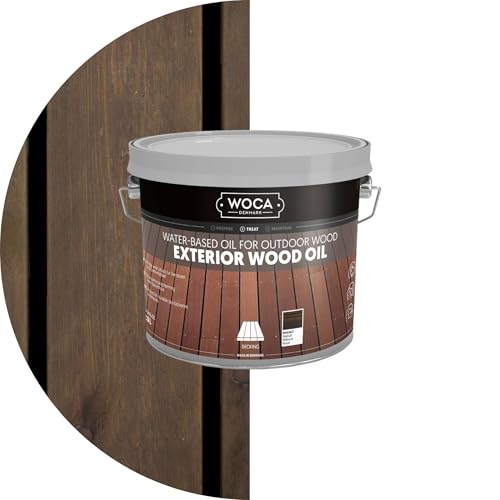 WOCA Denmark - Exterior Wood Oil - Water Based Penetrating Stain for Outdoor Wood Decks, Fences, Siding and Furniture - 2.5L - Walnut - color: Walnut, size: 2.5L