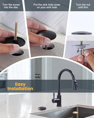 ALEASHA Kitchen Sink Hole Cover, Faucet Hole Cover for Kitchen Sink, Tap Hole Plate Stopper Cover Blanking Brass Metal Plug, Oil Rubbed Bronze - color: Oil Rubbed Bronze