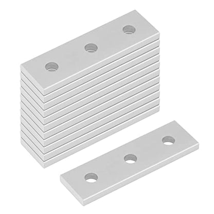 12 Pcs 2020 Flat Joining Plates, Aluminum Mending Plate, 60mm x 18mm - size: 60mm x 18mm
