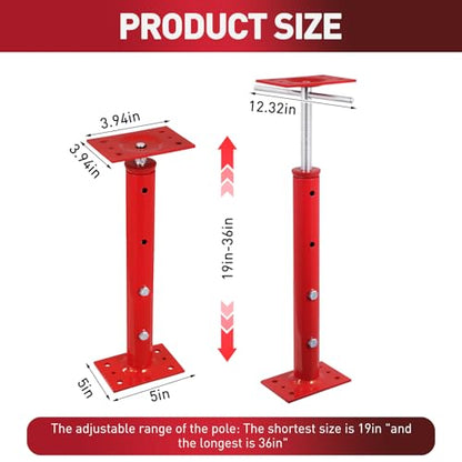 4 Pack House Jacks for Leveling 19''-36''Adjustable Support Jack