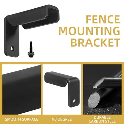 Fence Mounting Brackets for 1x1 Square Rails, Carbon Steel Fence Panel Internal Connector with Screws, Black 20 Pack