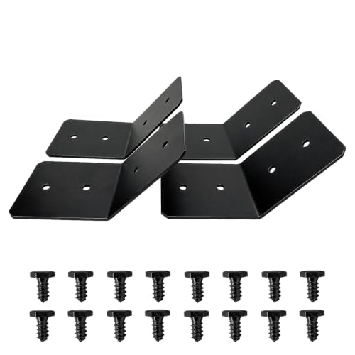 11"x5" Flush Inside 45 Degree Angle Bracket Connector Steel Tie Plate - 0.12" Thick Steel Joint Timber Connector for 6x6 8x8 10x10 Wood Post to Beam, Fixing Furniture(4Pack)