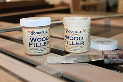 Goodfilla White, 8 oz, Wood and Grain Filler, Stainable, Tintable, Sandable, Zero Waste, Non-Toxic, USA Made - color: White, size: 8 oz