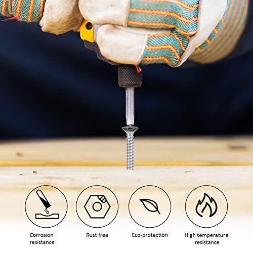 QISHENG Black Head 100 PCS #4x5/8(0.625 inch) Stainless Steel Phillips Flat Head Wood Screws,Stainless Steel 18-8 A2(304) Screw - color: Black, size: #4X5/8"(0.625 inch)