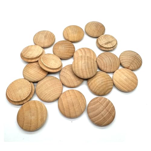 Wood Button Top Plugs 25mm/1inch Wood Plugs Hardwood, Screw Plug Wooden Hole Plugs Caps Screwfor Screw Holes Craft Furniture Woodworking (30x25mm Pack of 50) - size: 25mm/1inch