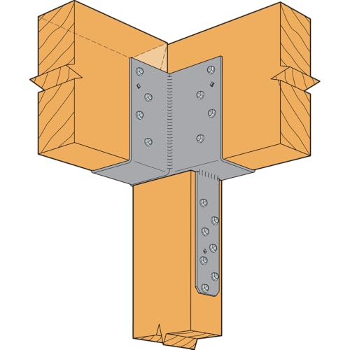 Simpson Strong-Tie ECCLLQ464SDS - ECCLLQ L-Shape End Column Cap for 4X Beams & 6X Post with SDS Screws, Skewed Left Framing Bracket for Structural Support in Home Improvement Projects