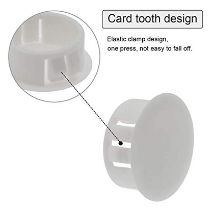 Plastic Hole Plugs, 6mm (1/4"), White, 30PCS - color: White, size: 6mm (1/4")