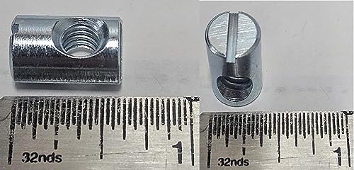 (12) Cross Dowels/Barrel Nuts - 1/4-20 16mm X 10mm Zinc-Plated Off-Centered CNC