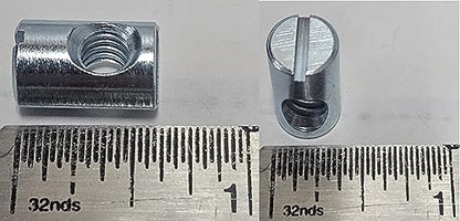 (12) Cross Dowels/Barrel Nuts - 1/4-20 16mm X 10mm Zinc-Plated Off-Centered CNC
