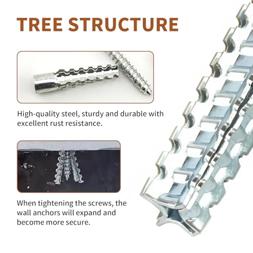 30 Packs Heavy Duty Hollow Wall Anchors with Screws, Loose Hinge and Stripped Hole Repair Kits (8x38mm,Silver) - size: Silver-M8*32
