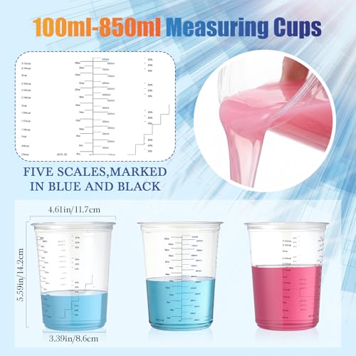 Hushee 100 Pcs 32 oz Paint Mixing Cups 1000 ml Disposable Measuring Cups