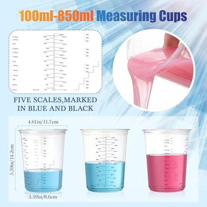 Hushee 100 Pcs 32 oz Paint Mixing Cups 1000 ml Disposable Measuring Cups