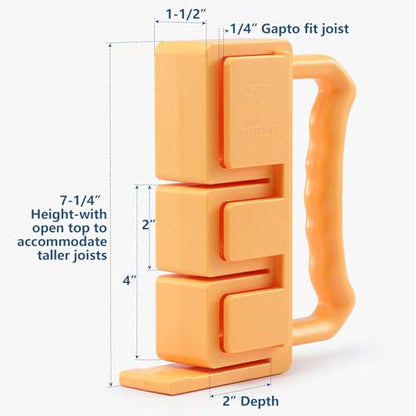 3-Slot Joist Hanger Installation Jig | Adjust Beam & Joist Alignment up to 4" Difference | Fits 2x4, 2x6, 2x8, 2x10, 2x12 Lumber | Fast & Easy Tool for Deck Building, Floor, Framing Projects
