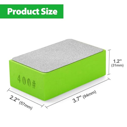Diamond Hand Polishing Pads, 5PCS Diamond Sanding Pads 60/120/240/400/1000 Grit Sanding Block Foam Backing for Tile Glass Stone Marble Granite Ceramics Metal Wet&Dry (Plane) - color: Plane-5Pcs