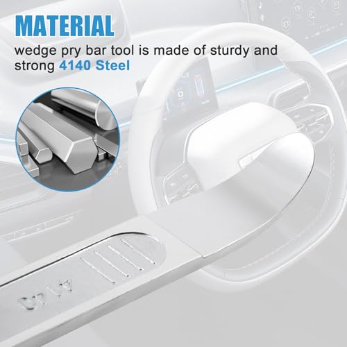 4140 Pry Tool,Pry Bar Trim Removal Tool,Pocket Pry Bar,Automotive Trim Removal Tool Kit,Aircraft Trim Removal Pry Tool,Interior and Exterior Trim Removal Kit for Planes - size: silver 1pc