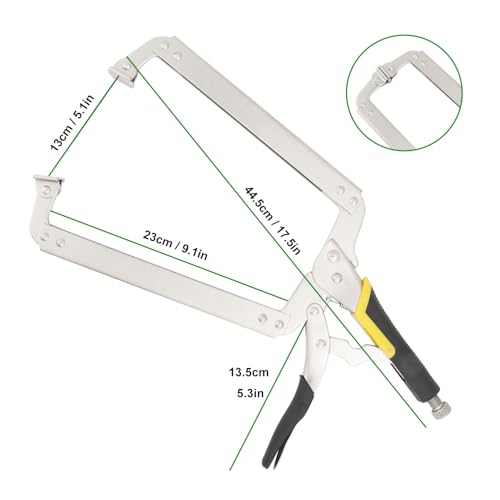 3 Pack 18 Inch C-Clamp Locking Pliers with Swivel Pads - size: 3 Pack 18 Inch with rubber handle
