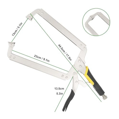 3 Pack 18 Inch C-Clamp Locking Pliers with Swivel Pads - size: 3 Pack 18 Inch with rubber handle
