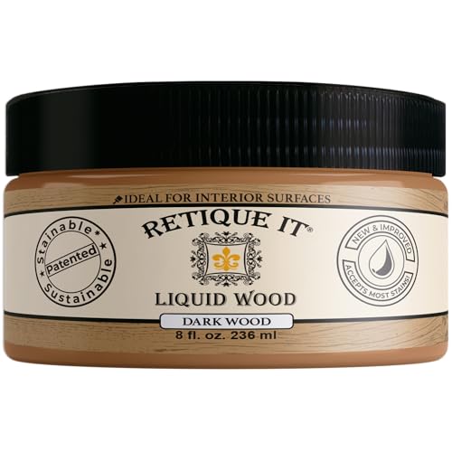 Retique It New and Improved Formula Liquid Wood Coatings - Stainable Primer - Paint It then Stain it (Dark Wood, Small)
