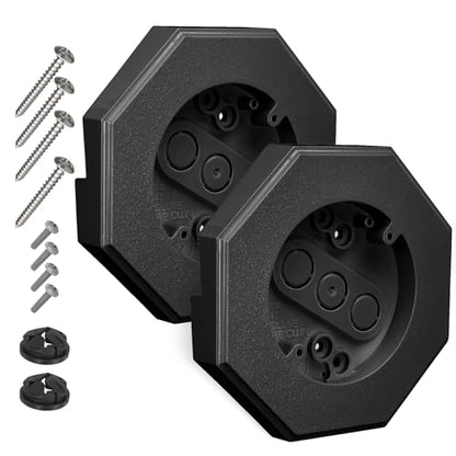 Vinyl Siding Light Mounting Block, Siding Mounting Block with Built-in Electrical Box, 8141 Vertical Outdoor Light Siding Mount, Octagon Siding Block for 1/2 inch Lap Siding, Black 2 Pack