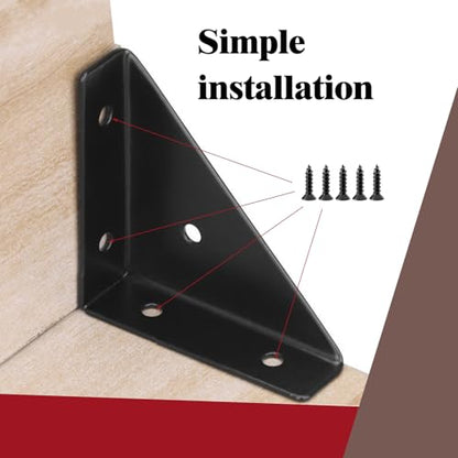 L&M Trapeziform Angle Brackets 4 PCS , Shelf Brackets Heavy Duty Triangular Bracket Fastener, Cold Rolled Steel Braces Joining Support for Desk Bed Edge，Furniture Fastening - size: General-Bracket