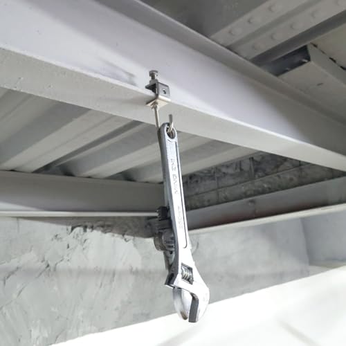 6Pcs I Beam Clamps with Hooks; C Clamp Hook Stainless Steel; Pipe Clamp Hooks for Hanging; Bolt Clamp Hook for Use Slotted Angle in Galvanized
