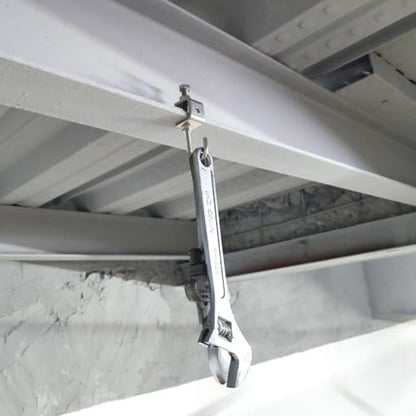 6Pcs I Beam Clamps with Hooks; C Clamp Hook Stainless Steel; Pipe Clamp Hooks for Hanging; Bolt Clamp Hook for Use Slotted Angle in Galvanized