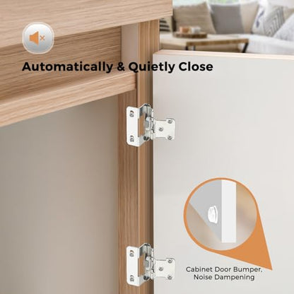 Ravinte Polished Chrome Semi-Overlay 1/2 inch Self-Closing Hinges, 10 Pack - color: Polished Chrome