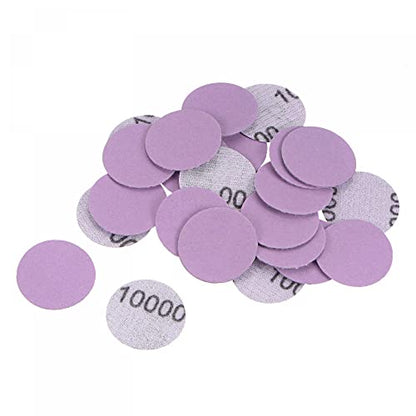 uxcell 25Pcs 1-Inch Purple Sanding Discs 10000 Grits Hook and Loop Professional Aluminum Oxide Sand Paper Mini Size for Wood Metal Paint Finishing - style: 10000 Grit