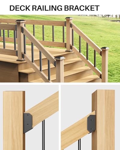 Deck Railing 30° Stair Connectors for 2"x4" (Actual 1.5"x3.5"),4 Pack - size: Angle 30°