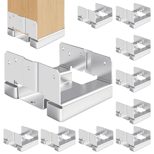 Sliver 10Pcs 6x6 Post Base Brackets for Concrete Inner Size 5.5x5.5 - size: Sliver