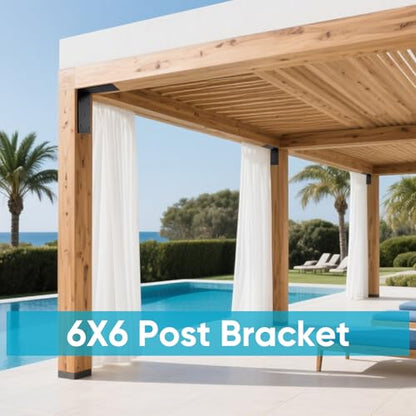 6x6x5 Heavy Duty L Brackets 4-Pack, Steel Brace Connector for Wood - size: 6''X6''X5'' 4P