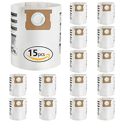 5-8 Gallon Vacuum Bag Replacement for 90661 Shop Vac Bags, 15 Pack